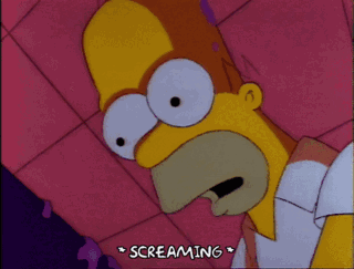 Homer Simpson qui hurle de panique