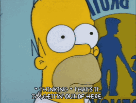 Le cerveau de Homer Simpson qui décide de s'en aller