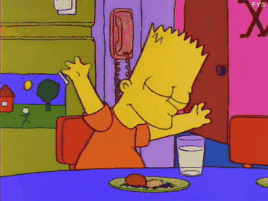 Bart Simpson sautant de joie