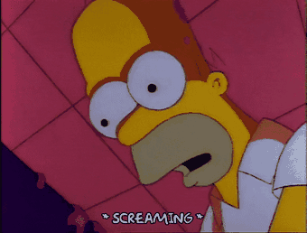 Homer Simpson qui crie de surprise